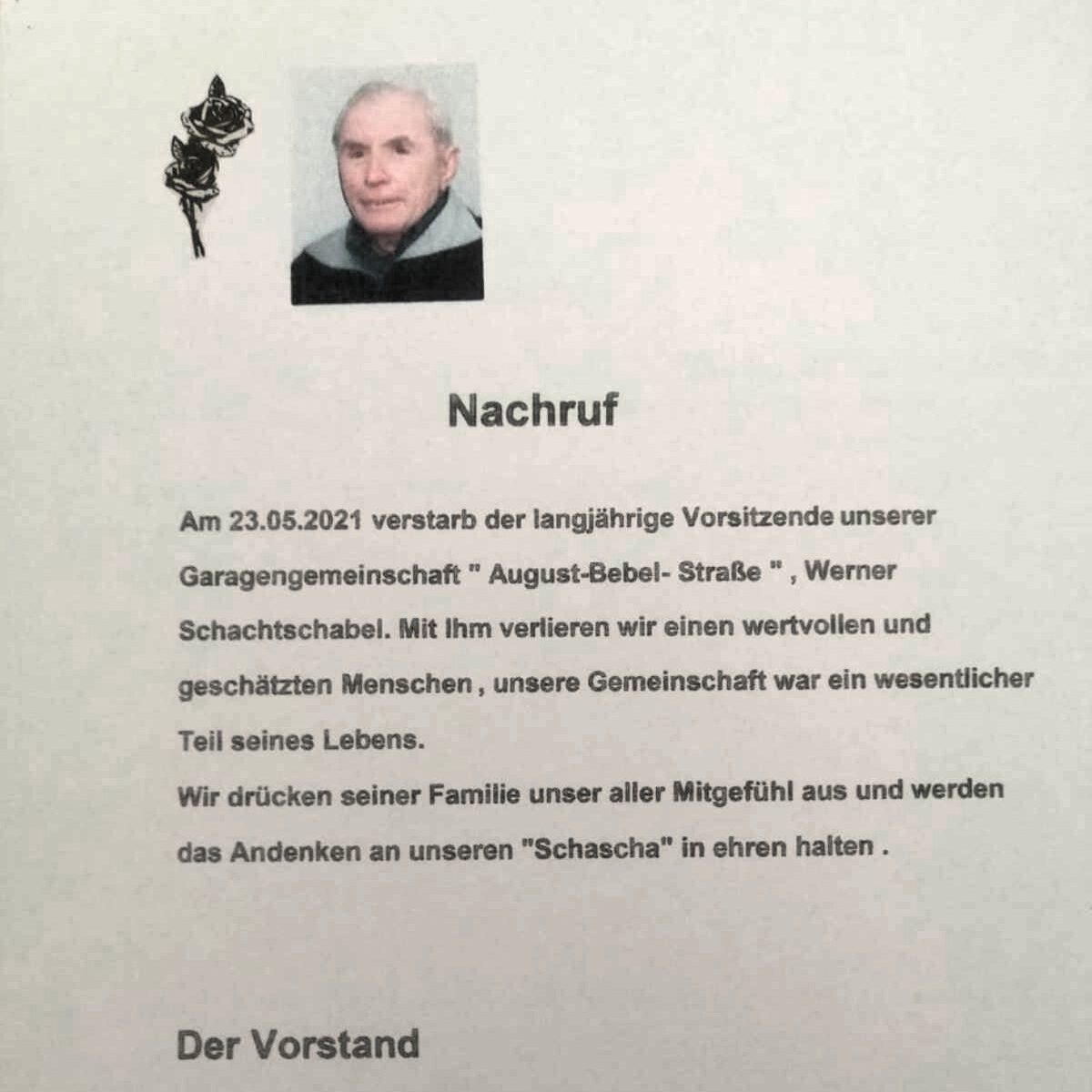Nachruf für Werner Schachtschabel